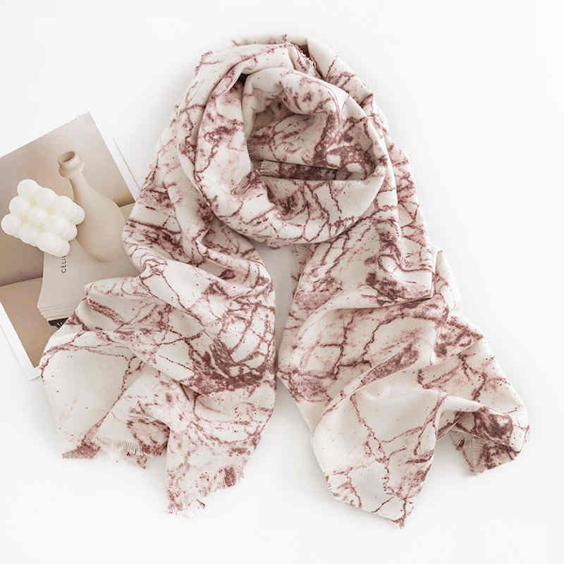 Scarf fresh cream sweet girl wind imitation cashmere scarf female autumn winter stripes shawl warm scarf