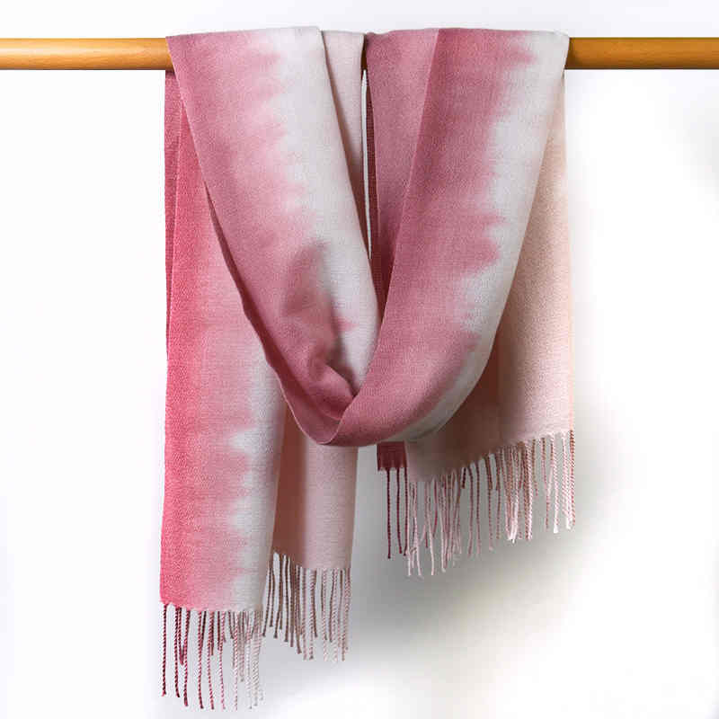Winter new tiedyed scarf Korean thermal shawl shawl tiein neck imitation cashmere printed scarf