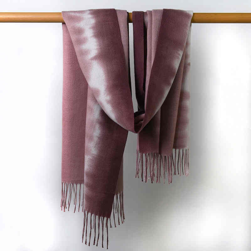 Winter new tiedyed scarf Korean thermal shawl shawl tiein neck imitation cashmere printed scarf
