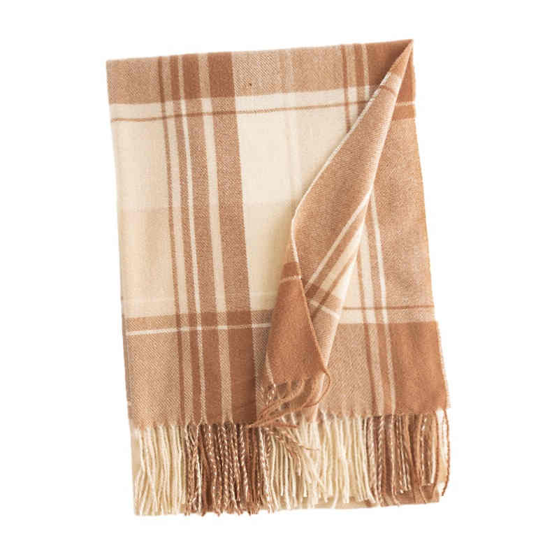 New style plaid imitation cashmere scarf women winter lengthening warm shawl fashion commuter cold neck scarf