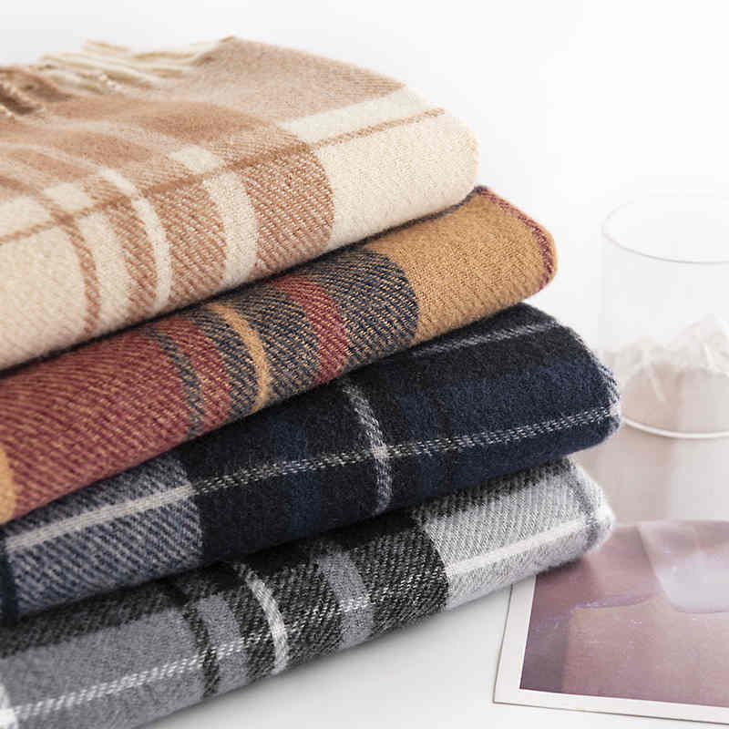 New style plaid imitation cashmere scarf women winter lengthening warm shawl fashion commuter cold neck scarf