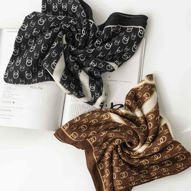 Gentle lady imitation silk scarf fresh sweet scarf spring sun protection simple shawl fashion scarf