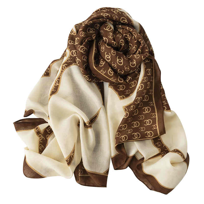 Gentle lady imitation silk scarf fresh sweet scarf spring sun protection simple shawl fashion scarf