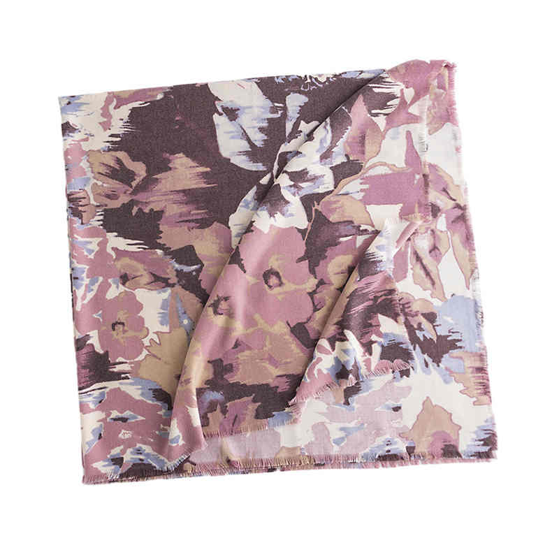 European n fashion printed imitation cashmere scarves women light luxury rose warm shawl neck protection cold neck scarf