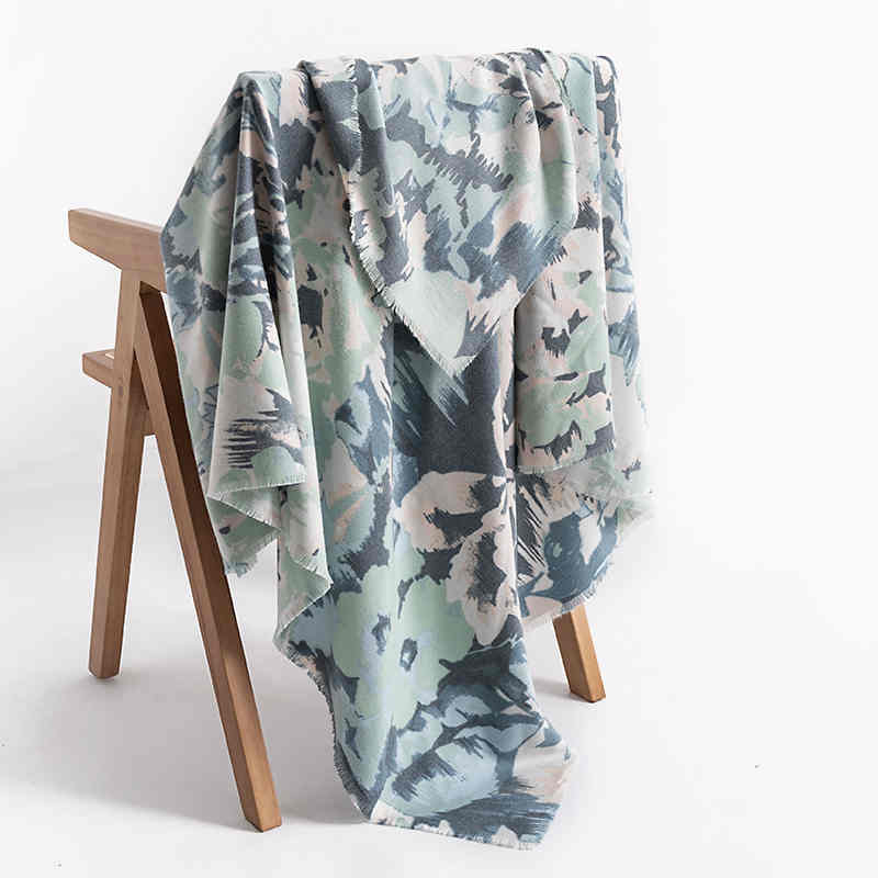 European n fashion printed imitation cashmere scarves women light luxury rose warm shawl neck protection cold neck scarf