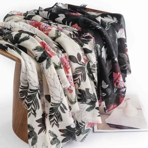 Elegant Retro Spring autumn printed imitation cashmere scarf female fashion commuter neck scarf  shawl
