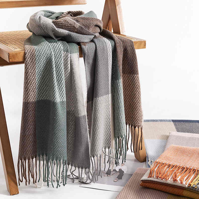 Imitation Cashmere scarf wholesale European n street wind scarf female fashion commuter scarf simple