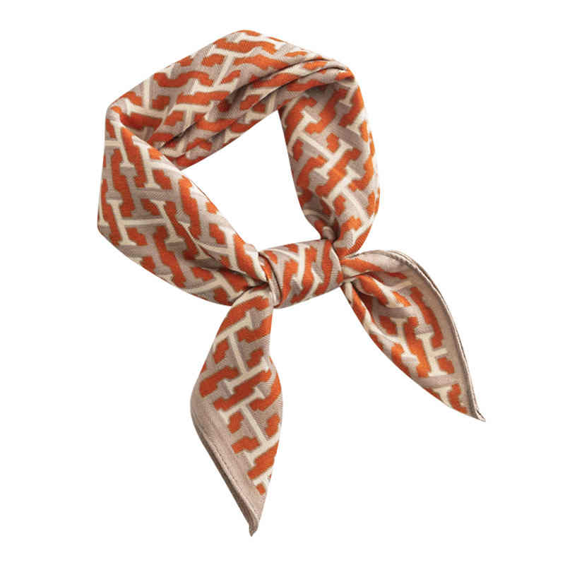 Fashionable commuter letter H printed pocket square scarf luxury style imitation silk scarves wholesale senior professional dress scarf