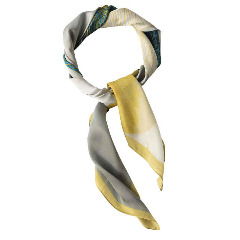 Silk scarves new European n street imitation silk scarves printed fashionable commuter pocket square professional dress ladies scarf