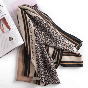 New leopard print silk scarves cotton hemp hand scarf women spring lengthening air conditioned room printed shawl