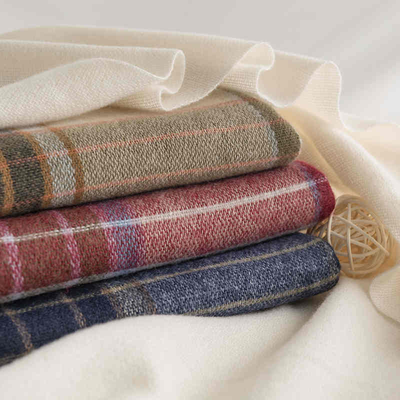 Striped scarf faux cashmere scarf Japanese Korean sweet fashion shawl warm scarf