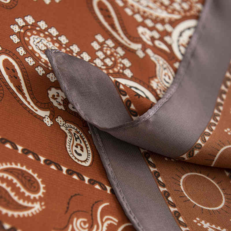 Cashew flower pocket square art retro silk scarves women sunscreen neck scarf can be paired with shirts professional wear