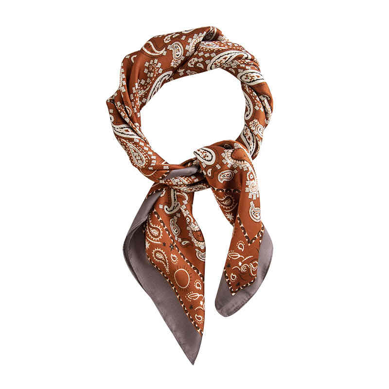 Cashew flower pocket square art retro silk scarves women sunscreen neck scarf can be paired with shirts professional wear