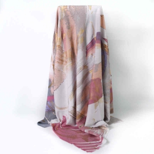 Autumn Winter European n oil painting gilded folk style lady shawl outside imitation cashmere short fringed scarf retro scarf