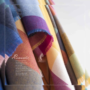 Fashion colorful plaid imitation cashmere scarf tassel neck soft and sweet Korean wind soft shawl