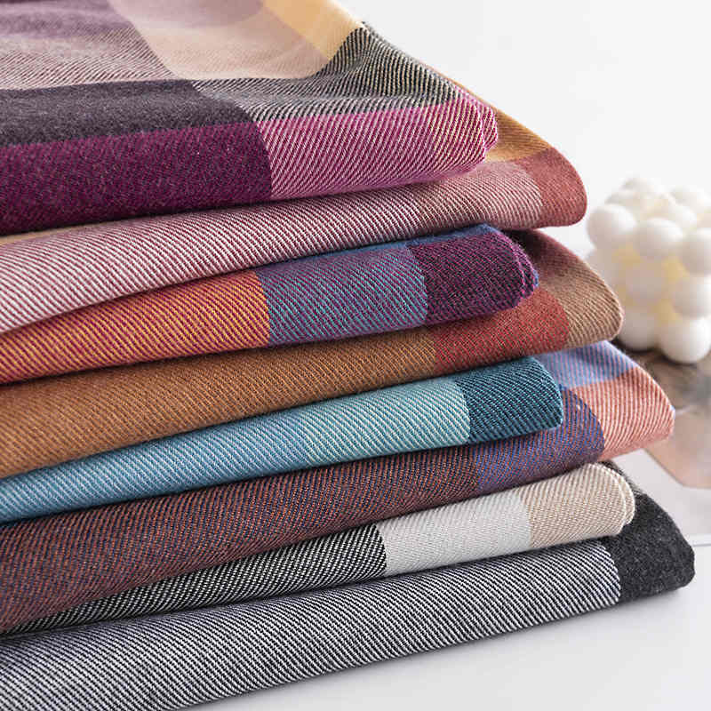 Fashion colorful plaid imitation cashmere scarf tassel neck soft and sweet Korean wind soft shawl