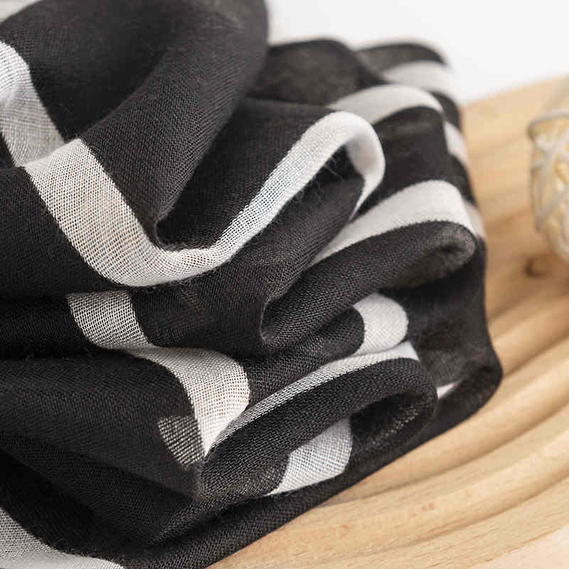 Simple travel travel style thin scarf personality lines soft cotton shawl keep warm