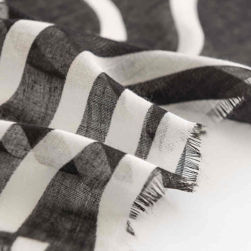Simple travel travel style thin scarf personality lines soft cotton shawl keep warm
