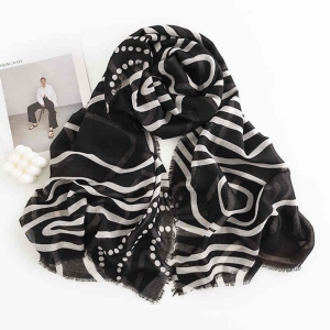Simple travel travel style thin scarf personality lines soft cotton shawl keep warm