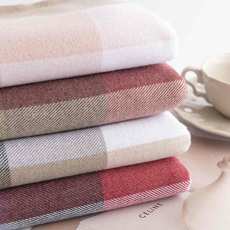 Spring autumn new fashion commuter color matching scarf female imitation cashmere color block twill shawl warm scarf