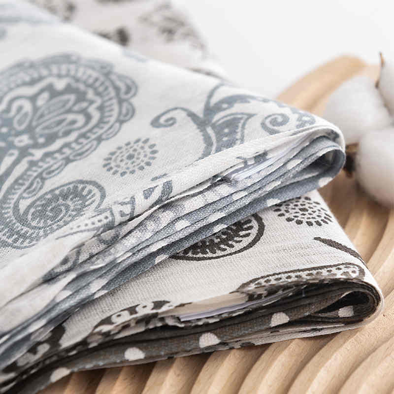 Cotton colored cashew printed ethnic wind scarf female simple tiein neck elegant warm cold shawl