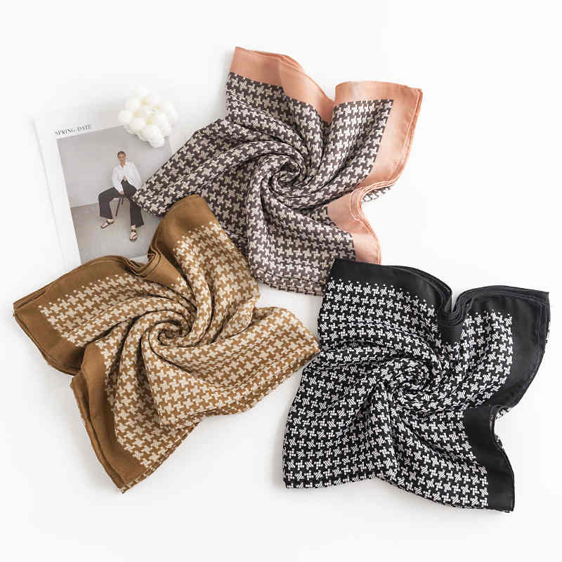 Plain print scarf female fashion commuter neck scarf simple elegant light luxury wind warm shawl