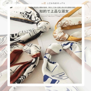 Imitation silk scarves retro senior sense spring autumn thin thin long thin ribbon scarves
