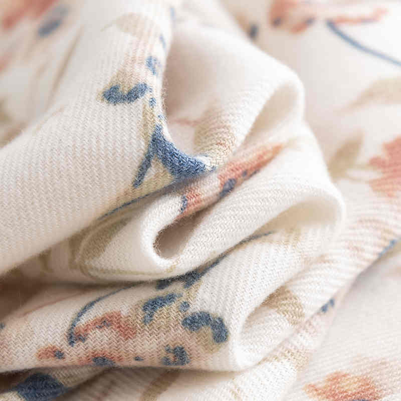 Winter printed scarf 2023 garden plants flowers warm shawl fresh sweet winter protective neck scarf