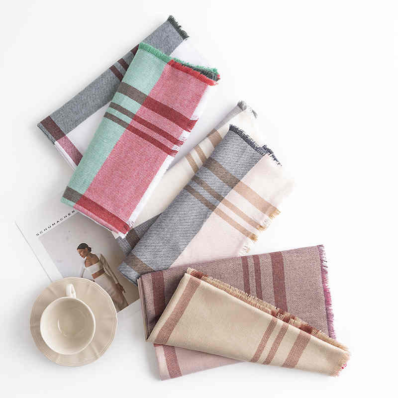 Autumn winter  midlength twill shawl shawl straps simple neck scarf