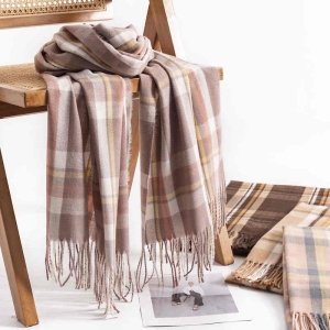 Street plaid imitation cashmere scarf wholesale fashion commuter scarf female thermal neck scarf cold shawl