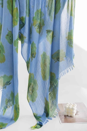 2023 new fresh floral thin imitation cashmere scarf soft skin friendly casual shawl beach towel
