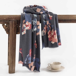 Printed 2023 winter scarf female literary retro cashmere scarf thermal scarf national cape