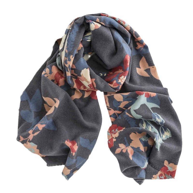 Printed 2023 winter scarf female literary retro cashmere scarf thermal scarf national cape