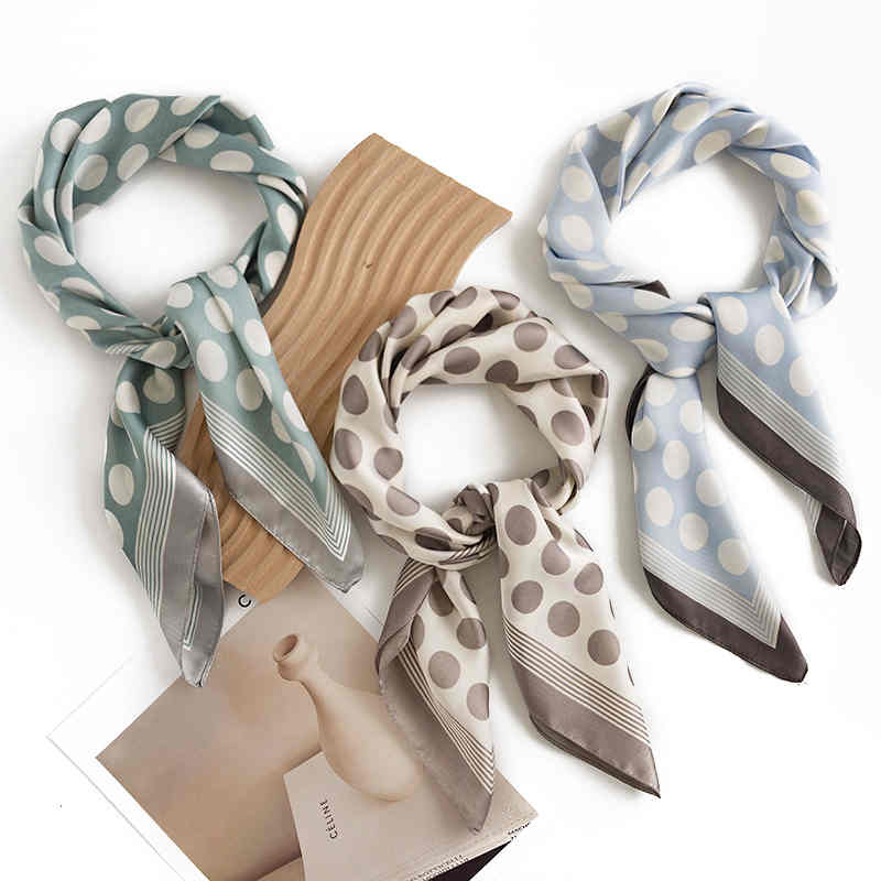 Imitation silk scarves female small square scarf new wave point printed satin scarf shawl professional scarf