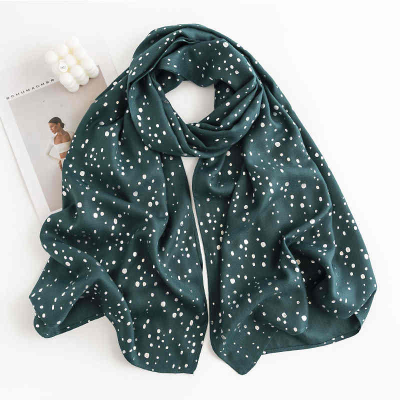 Printed polka dot scarf stylish commuter warm scarf simple scarf elegant cold shawl