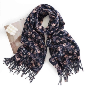 Winter printed scarf woman 2023 new imitation cashmere scarf warm neck scarf fresh sweet shawl