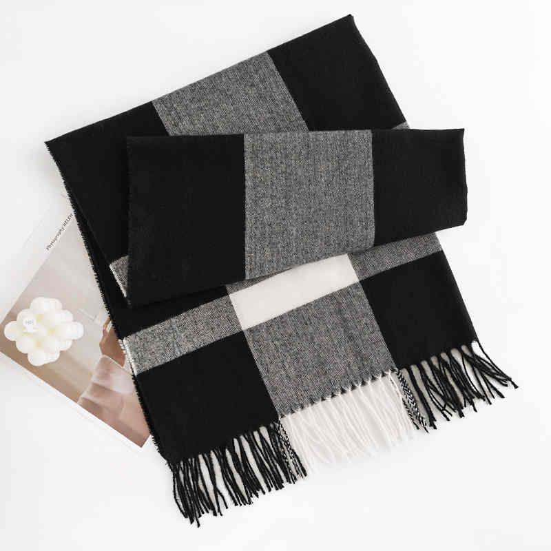 New style plaid scarf female fashion commuter imitation cashmere scarf simple square plaid scarf warm shawl