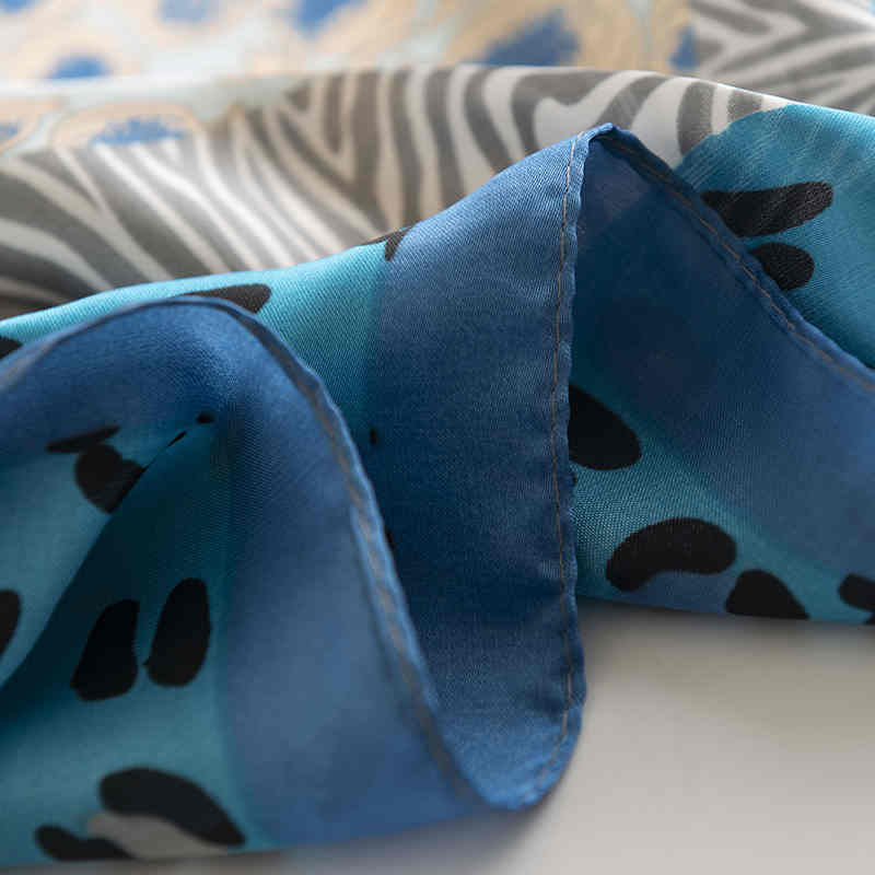 Art retro leopard print printed imitation silk scarves fashion professional decorative scarf neck scarf small square scarf