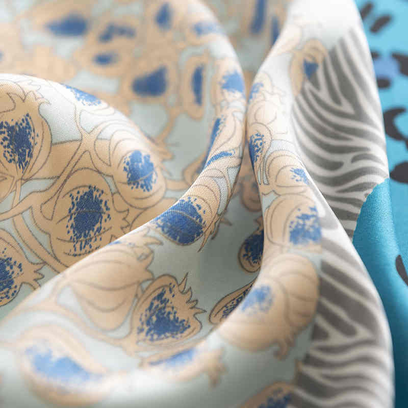 Art retro leopard print printed imitation silk scarves fashion professional decorative scarf neck scarf small square scarf