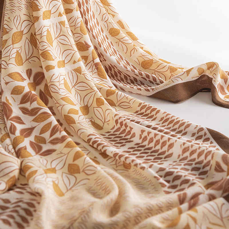 Fashion imitation silk scarves sunscreen beach towel degree air conditioning shawl art retro printed scarf woman