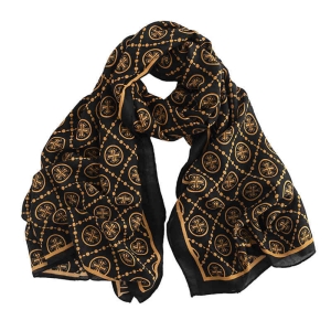 Star shaped compass mesh printed scarf advanced sense  plain neck scarf light luxury wind warm cold shawl