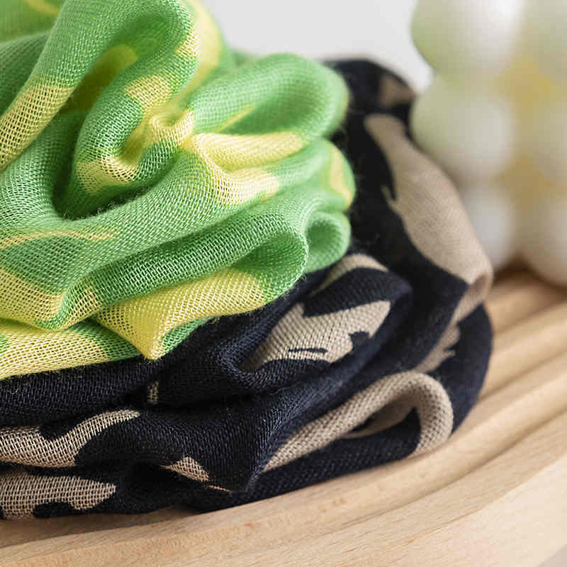 Spring thin auspicious elephant print short beard imitation cashmere scarf fashion commuting soft shawl beach scarf