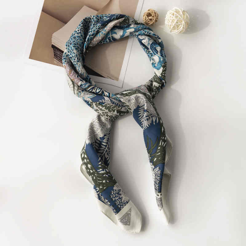 Simple casual imitation silk scarves foliage color square scarf fashion commuter scarf woman