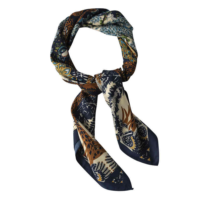Simple casual imitation silk scarves foliage color square scarf fashion commuter scarf woman