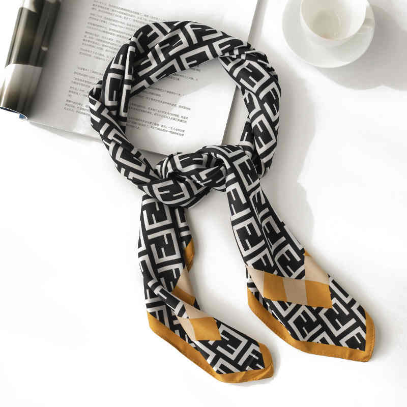 The style of light familiar silk scarves printed letters f small square scarf fashion commuter professional dress scarf woman