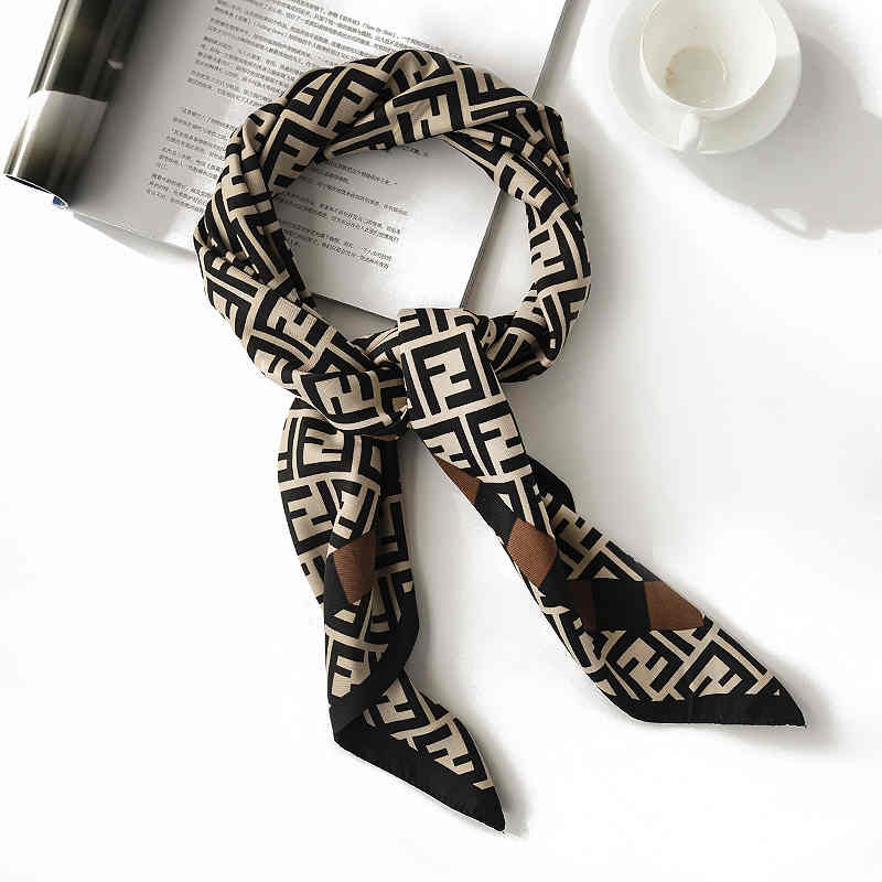 The style of light familiar silk scarves printed letters f small square scarf fashion commuter professional dress scarf woman