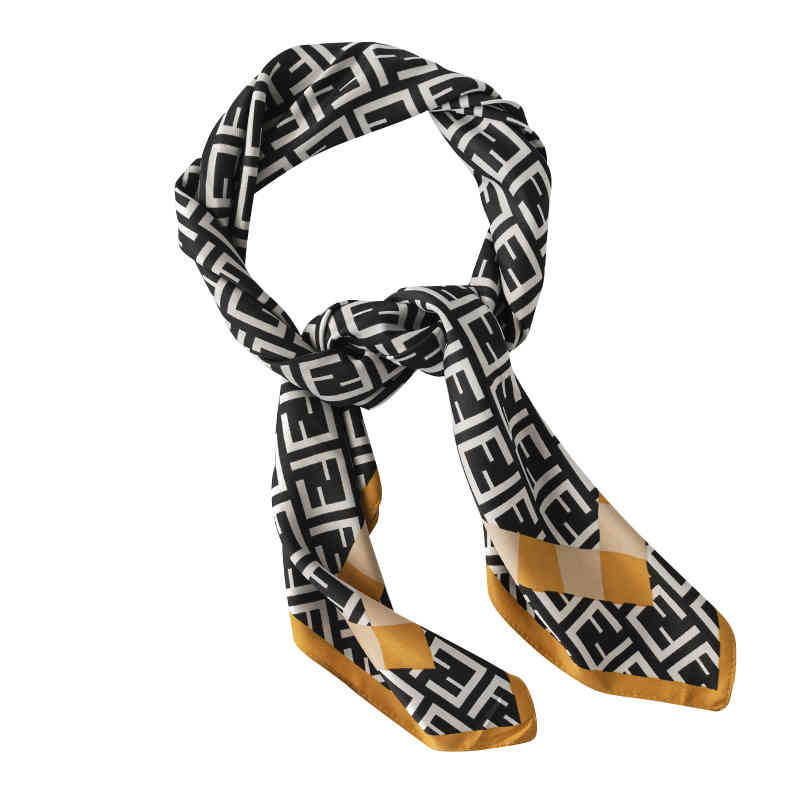 The style of light familiar silk scarves printed letters f small square scarf fashion commuter professional dress scarf woman