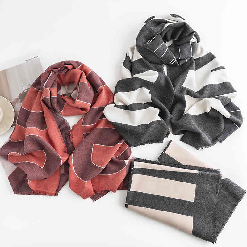 Letter imitation cashmere scarf female fashion commuter scarf thermal scarf shawl
