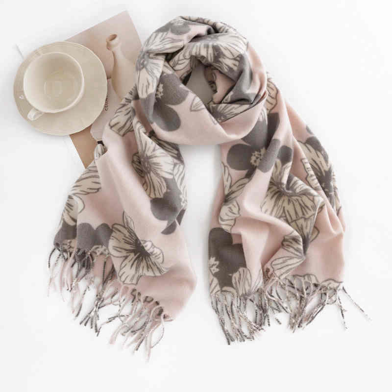 Fashion temperament printed scarf woman sweet wind imitation cashmere scarf shawl scarf neck