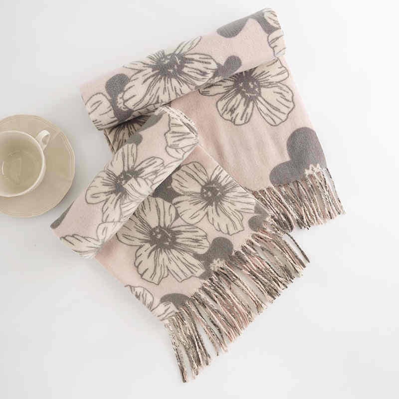 Fashion temperament printed scarf woman sweet wind imitation cashmere scarf shawl scarf neck